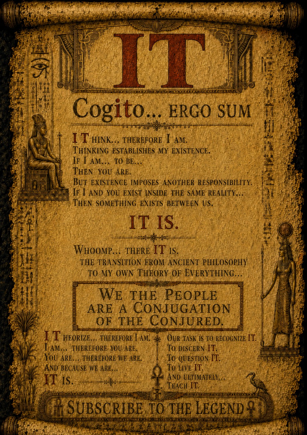 Cogito Ergo Sum — the first page of The Legend of the Neophyte Pole